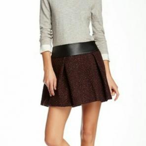 12 BCBGeneration Pleated Tweed Miniskirt