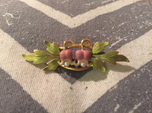 Joan Rivers Bleeding Heart Flower Brooch