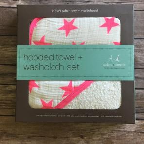 Aden + Anais Hooded Towel + Wash Cloth