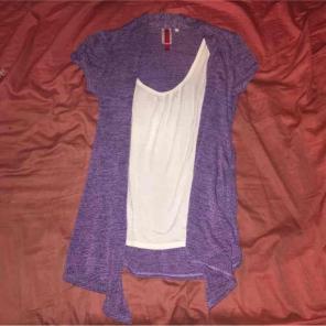 Purple/white cardigan