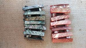 2 Vintage Abalone Shell Bracelet Stretch