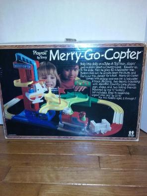 TOMY Merry go copter Playrail set vintag