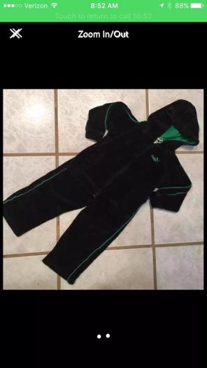 BOYS 24 MONTH VELOUR PUMA OUTFIT