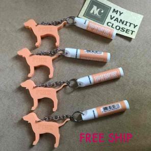 4 PINK SPF 15 Lip Balm Keychain