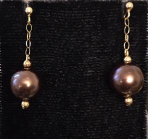 10k Gold Tanzanite Opal Cross Earrings