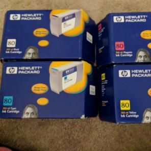Hp 80 Black & Colors Ink Cartridges New