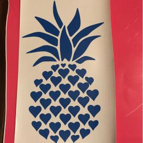 Heart filled Pineapple Decal