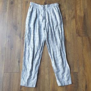 Vintage plaid pleated pants