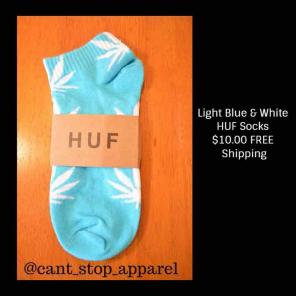 Light Blue & White HUF Socks