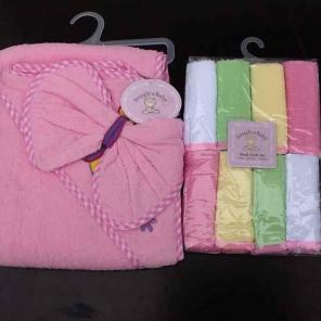 Snugly Baby Hooded Towel &Washcloths Set