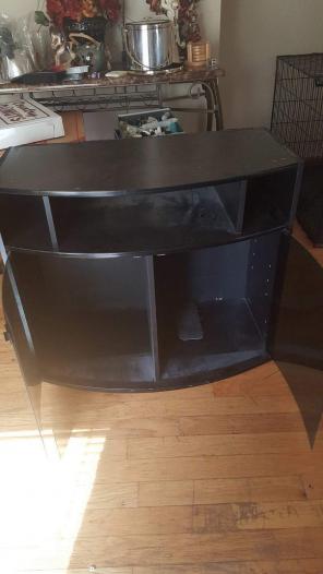 Black Glass door t.v. stand
