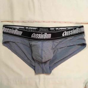 New! AussieBum blue gray briefs L