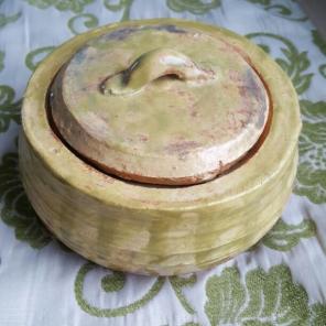 FREE SHIP! Handmade pottery jar with lid