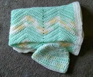 Baby blanket and hat