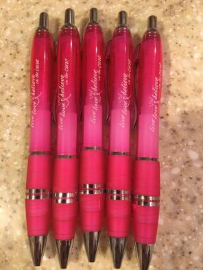 5 Pack Of Breast Cancer Awareness Pens