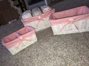 Baby Girl White And Pink Bins