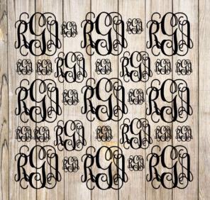 12"x12" Sheet Of Decals With Initials