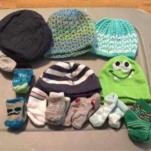 Baby boy hats and socks