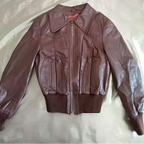 Genuine leather bomber jacket