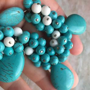 Teal And White Beads