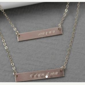 Name Plate Silver Engrave Necklace