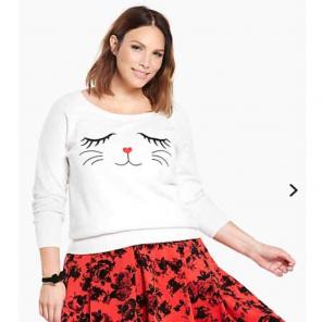 TORRID kitty face sweater-- size 5