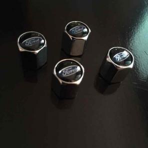 Ford tire valve set chrome new