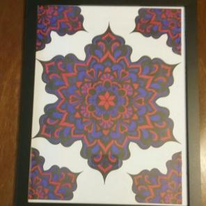Hand made picture in black frame
