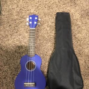 Blue Soprano Ukulele With Black Case