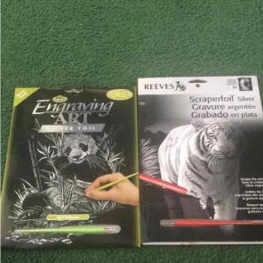 Silver foil engraving art bundle