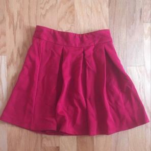 Red Pleated Skirt