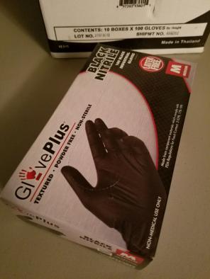 5 boxes Medium BLACK Nitrile gloves