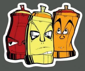 Spray paint cans sticker decal
