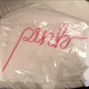 2x New VS PINK Straw Free Ship