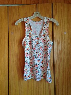 White Floral Tank Top M L