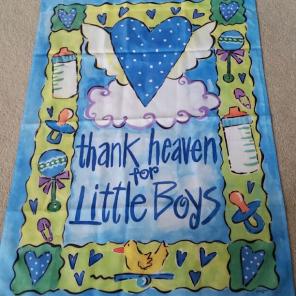 Thank Heaven For Little Boys Shower Flag