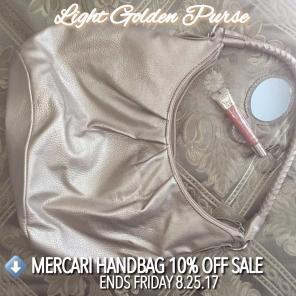 Light Gold Purse. Handbag.