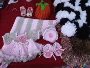 Crocheted layette set (girl)