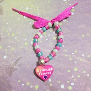 Friends forever pink shoelace bracelet