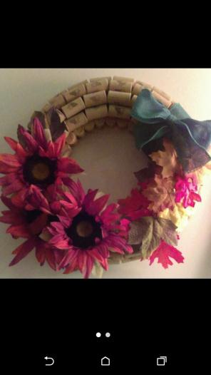 Hand made 14" wine cork wreath