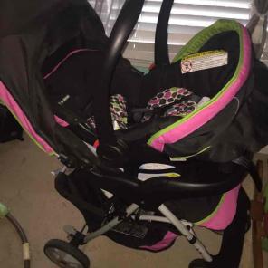 Stroller and car seat with base