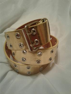 Gold leather belt size large 38- 40