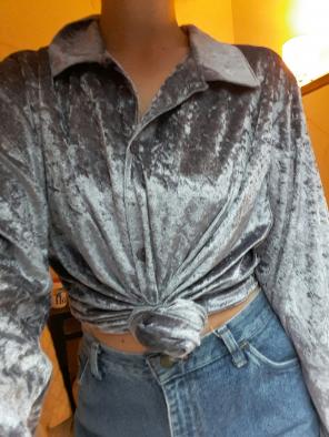Vintage Crushed Velvet Button Down