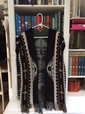 Fringed Open Poncho