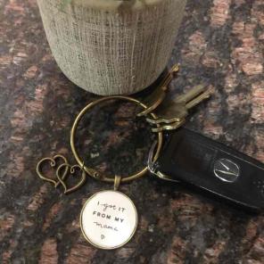 NEW boho Mother brass keychain