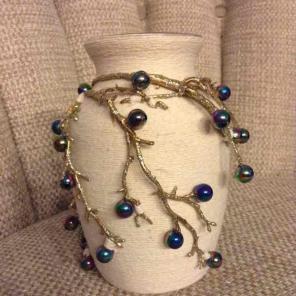 Shabby chic glass vase