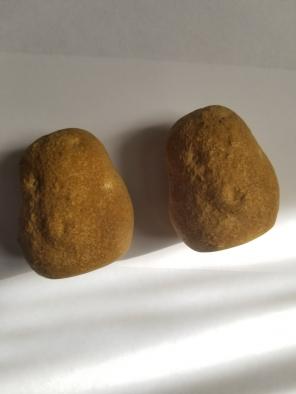 Vintage rock salt and pepper shakers
