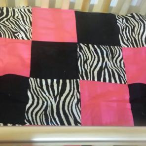 Zebra and hot pink crib comforter