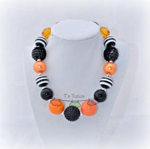 Black Orange Halloween Chunky Necklace