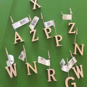 12 photo clips gold letters
